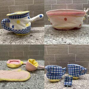 Pottery Barn Kids Fabric/Cloth Dishes for Soft Play-Pots and Pans and Tea‎ Set